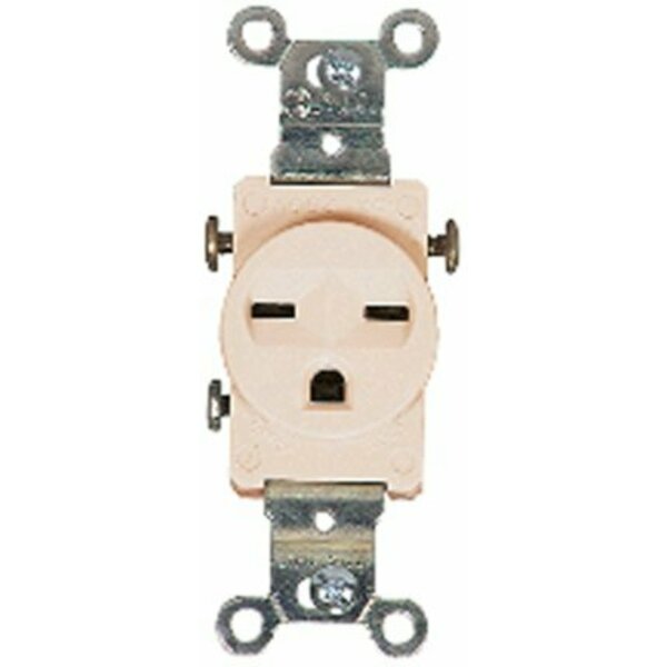 Cooper Wiring Eaton Single Receptacle, 2-Pole, 250 V, 15 A, Side Wiring, NEMA: NEMA 6-15R, Brown 816B-BOX